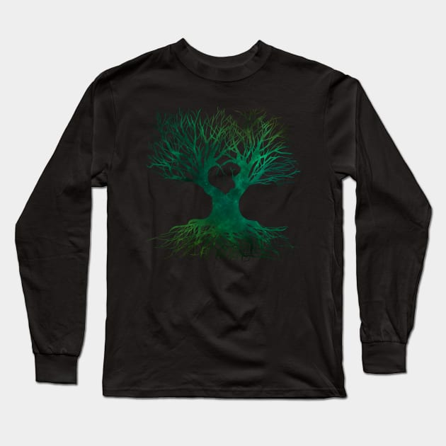 Green Magic Tree Of The World Long Sleeve T-Shirt by VictoriaLehnard